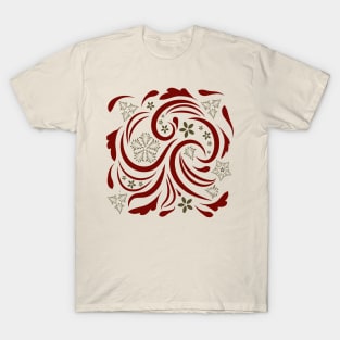 Folk flowers floral art print Flowers abstract art T-Shirt